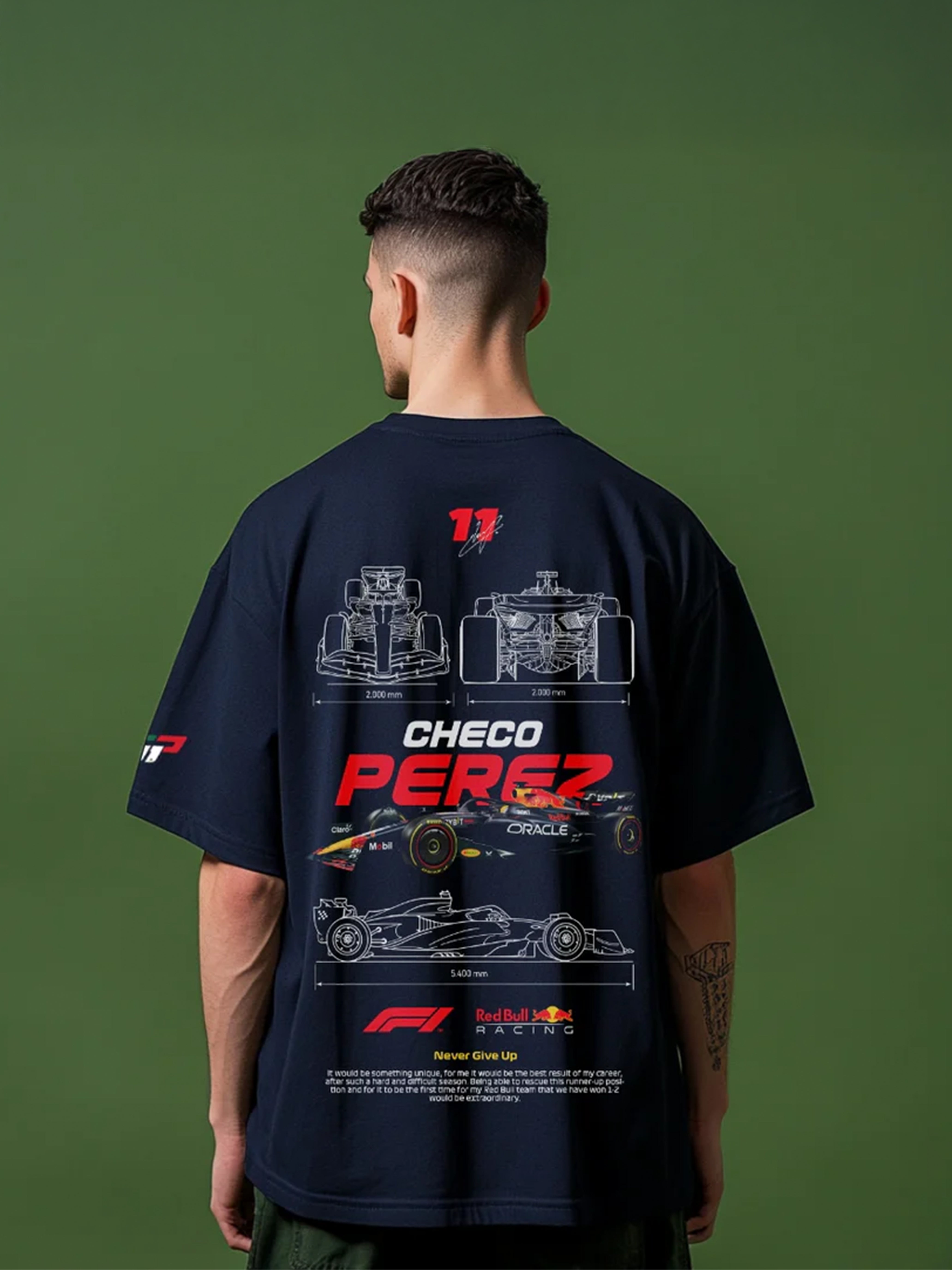 Checo Perez Oversize Navy Blue T-shirt