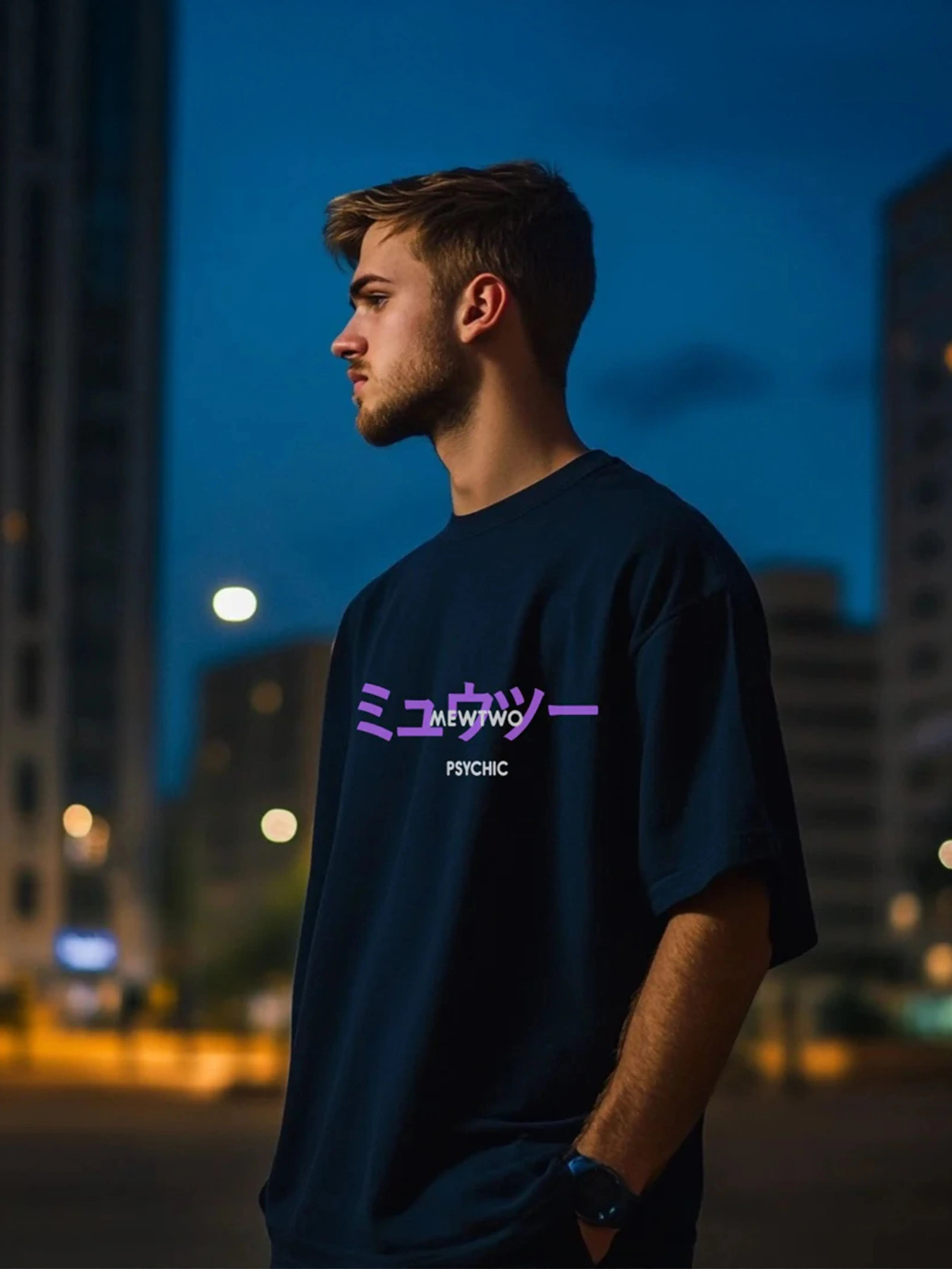 Mewtwo Navy Blue Oversize T-shirt