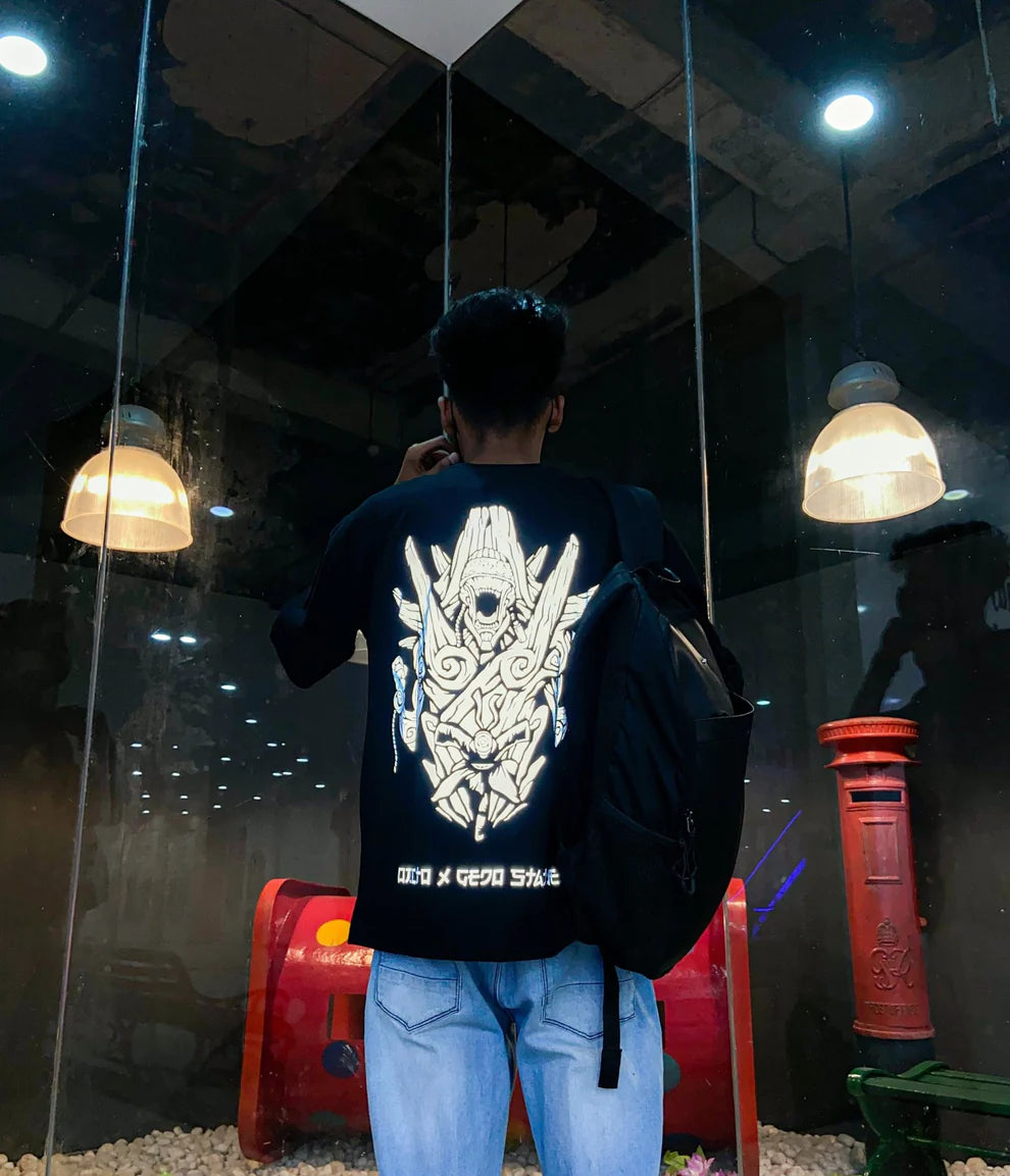 Obito X Gedo Statue OVERSIZE Reflective Tee